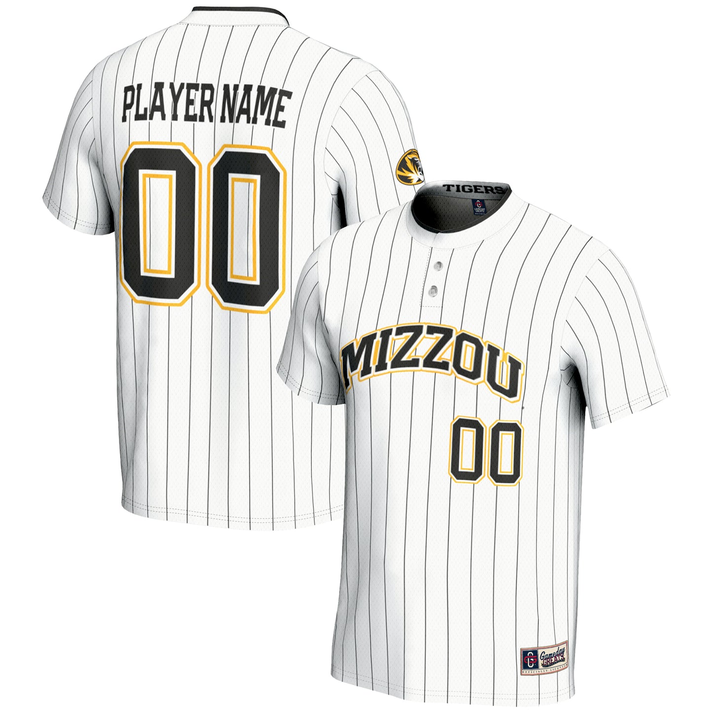 Unisex GameDay Greats  White Missouri Tigers  NIL Pick-A-Player Lightweight Softball Jersey