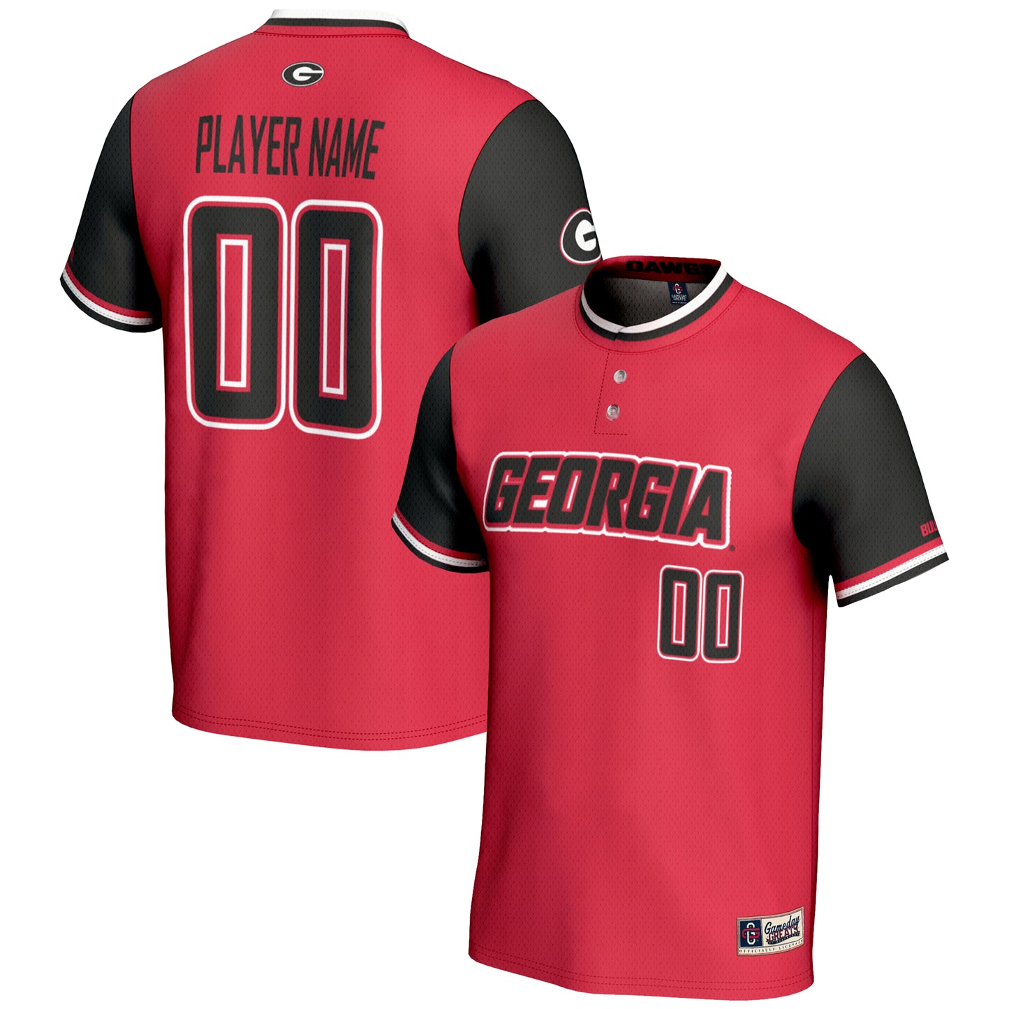 Unisex GameDay Greats  Red Georgia Bulldogs  NIL Pick-A-Player Lightweight Softball Jersey