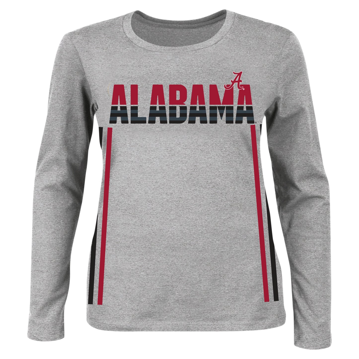 Women's Profile Heather Gray Alabama Crimson Tide Plus Size Side Stripe Fleece Pullover Sweatshirt