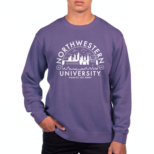 Men's Uscape Apparel  Purple Northwestern Wildcats Pigment Dyed Fleece Sweatshirt