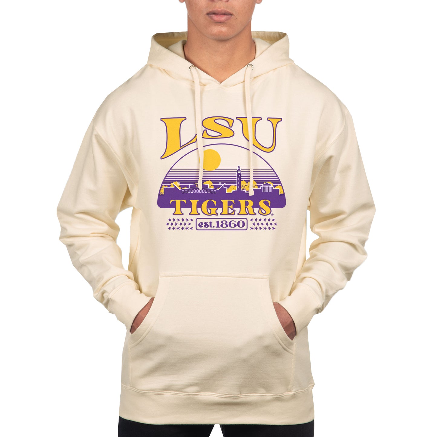 Men's Uscape Apparel  Oatmeal LSU Tigers Pullover Hoodie