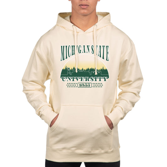 Men's Uscape Apparel  Oatmeal Michigan State Spartans Pullover Hoodie