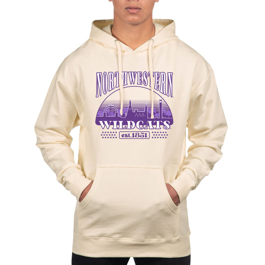 Men's Uscape Apparel  Oatmeal Northwestern Wildcats Pullover Hoodie