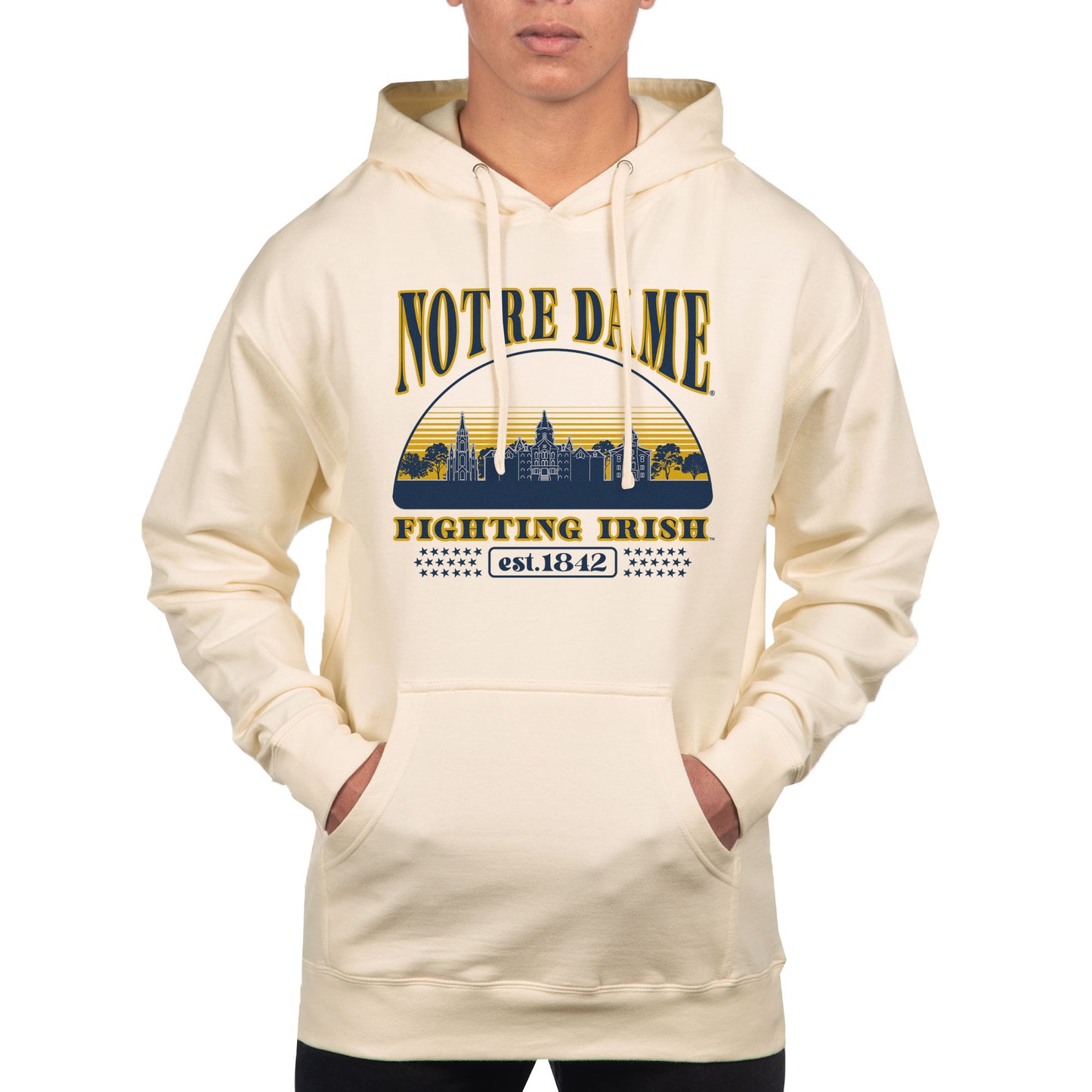 Men's Uscape Apparel  Oatmeal Notre Dame Fighting Irish Pullover Hoodie