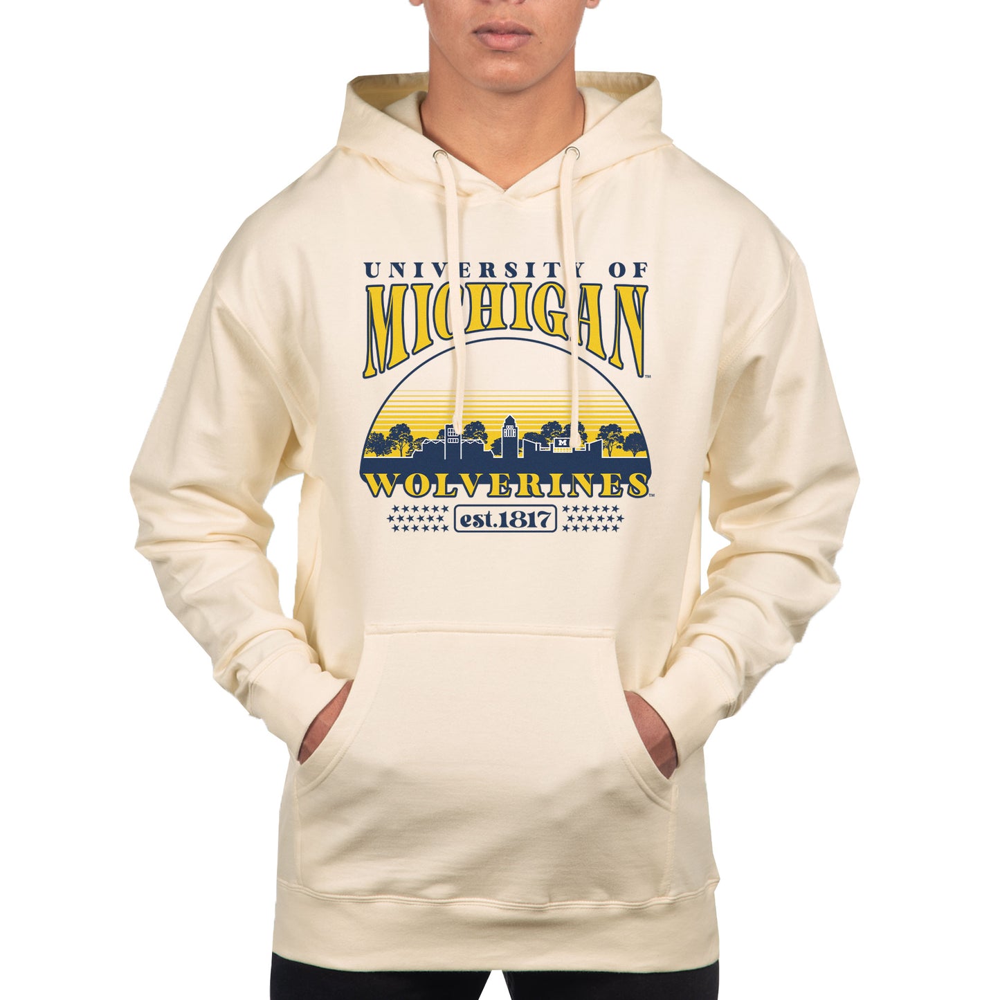 Men's Uscape Apparel  Oatmeal Michigan Wolverines Pullover Hoodie