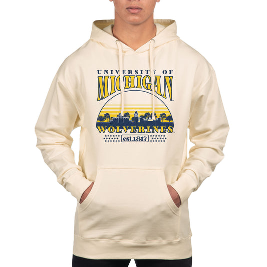 Men's Uscape Apparel  Oatmeal Michigan Wolverines Pullover Hoodie