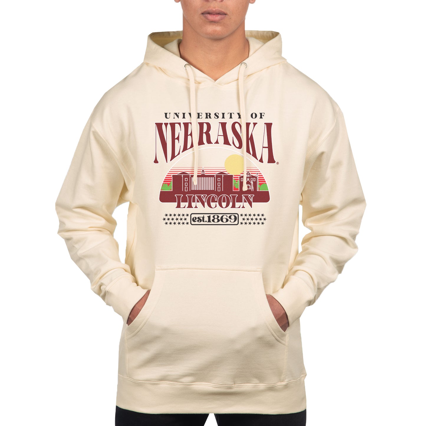 Men's Uscape Apparel  Oatmeal Nebraska Huskers Pullover Hoodie