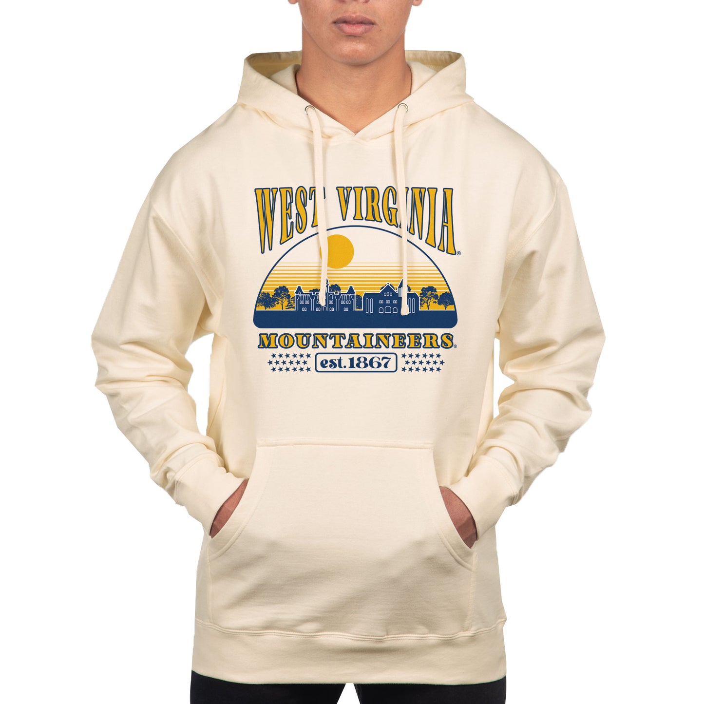 Men's Uscape Apparel  Oatmeal West Virginia Mountaineers Pullover Hoodie