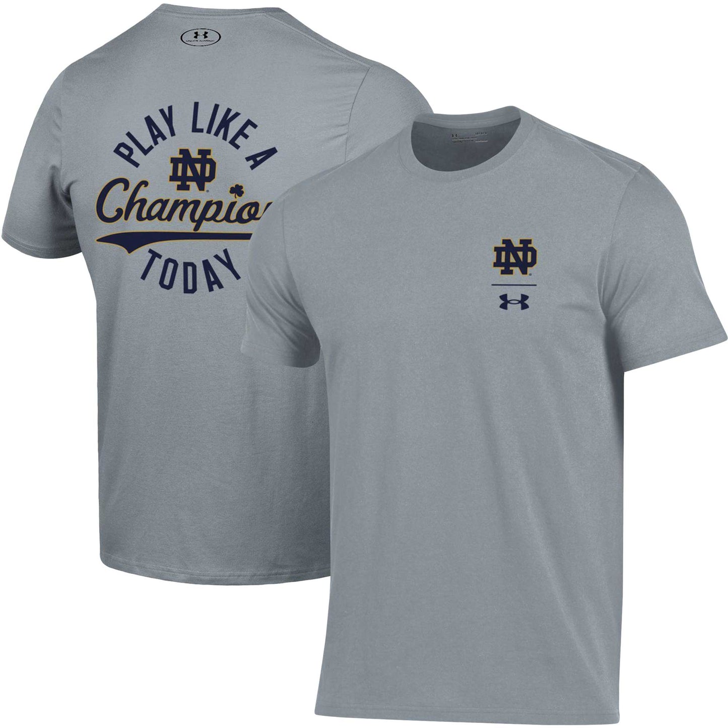 Men's Under Armour Steel Notre Dame Fighting Irish Play Like A Champion Today T-Shirt