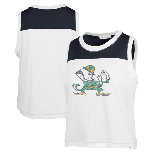 Women's '47 White Notre Dame Fighting Irish Premier Zoey Waist Length Tank Top