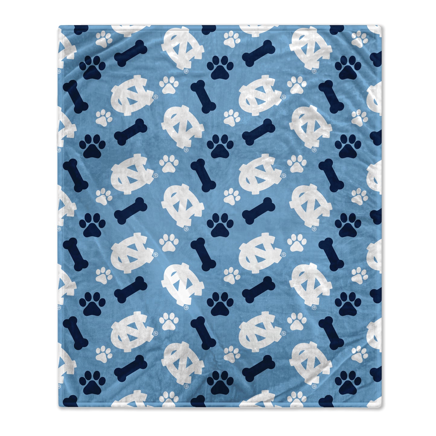 Pegasus  North Carolina Tar Heels 40" x 50" Lightweight Bones Flannel Fleece Pet Blanket