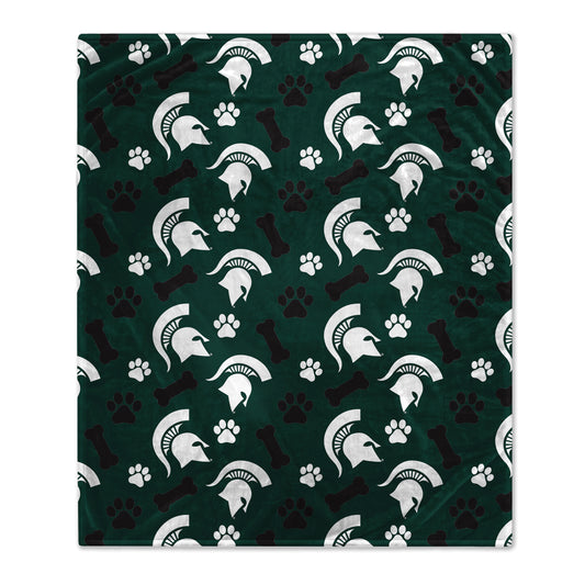 Pegasus  Michigan State Spartans 40" x 50" Lightweight Bones Flannel Fleece Pet Blanket