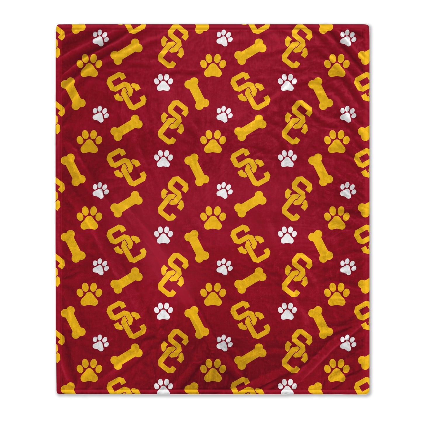 Pegasus  USC Trojans 40" x 50" Lightweight Bones Flannel Fleece Pet Blanket