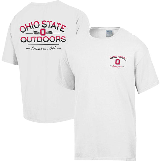 Men's Comfort Wash White Ohio State Buckeyes Great Outdoors T-Shirt