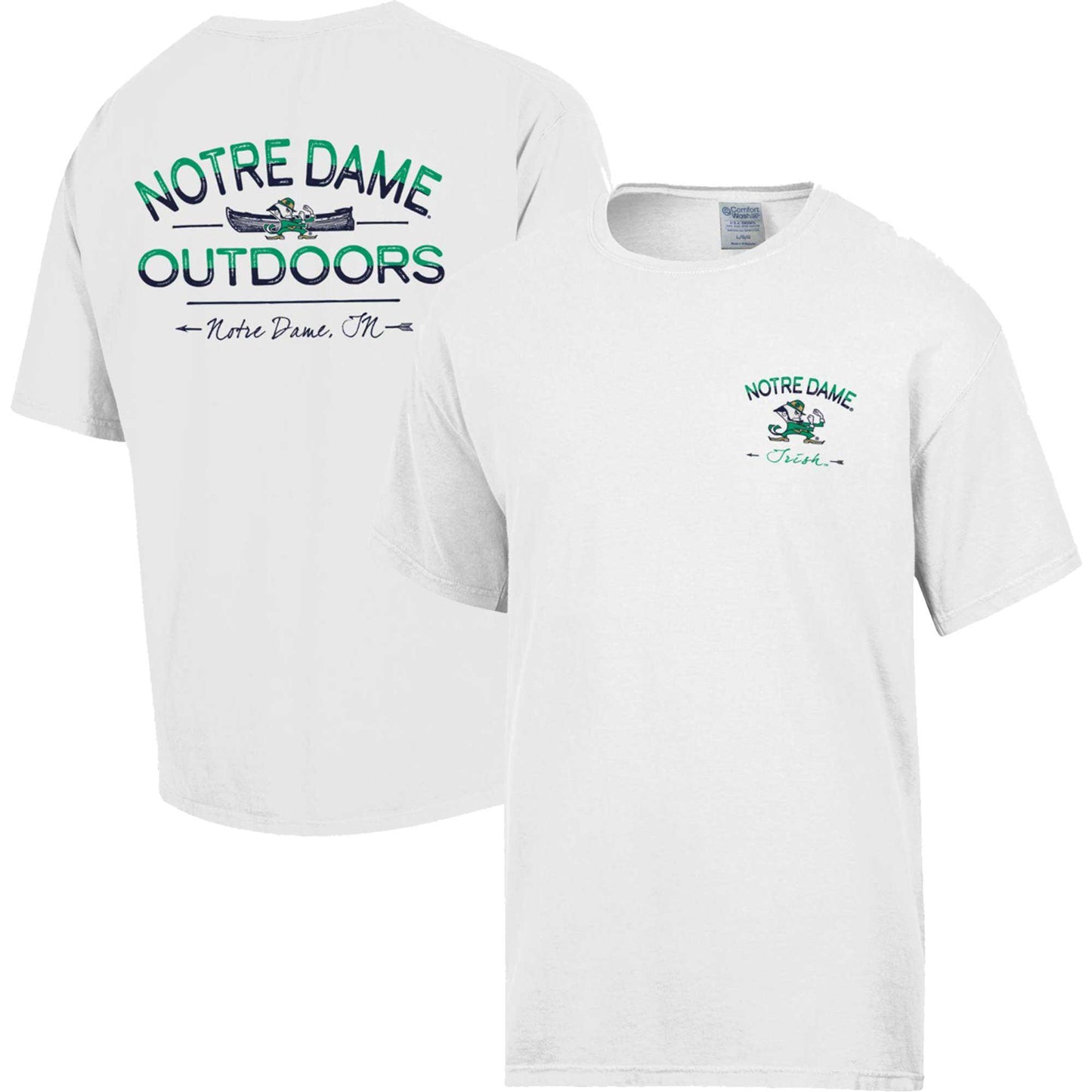 Men's Comfort Wash White Notre Dame Fighting Irish Great Outdoors T-Shirt