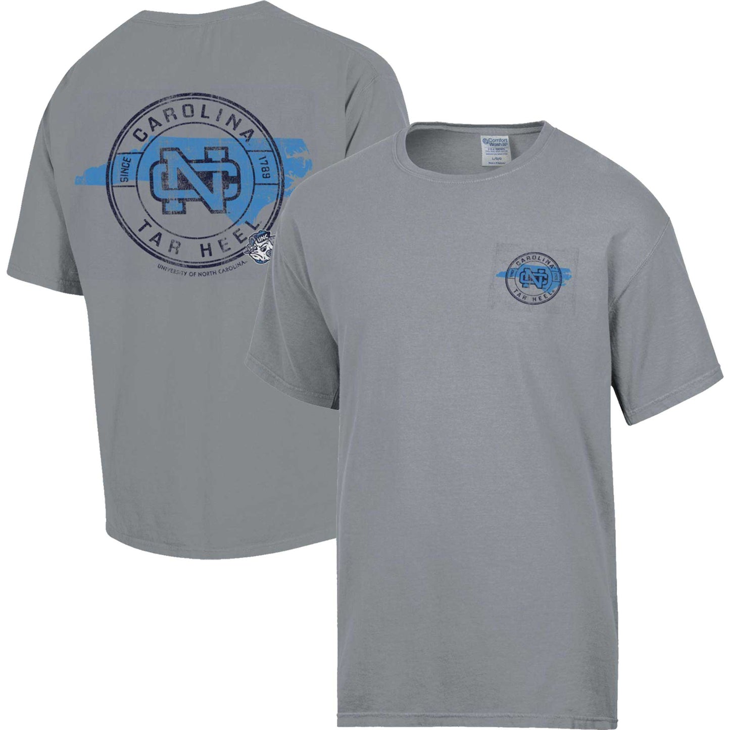 Men's Comfort Wash  Graphite North Carolina Tar Heels STATEment T-Shirt