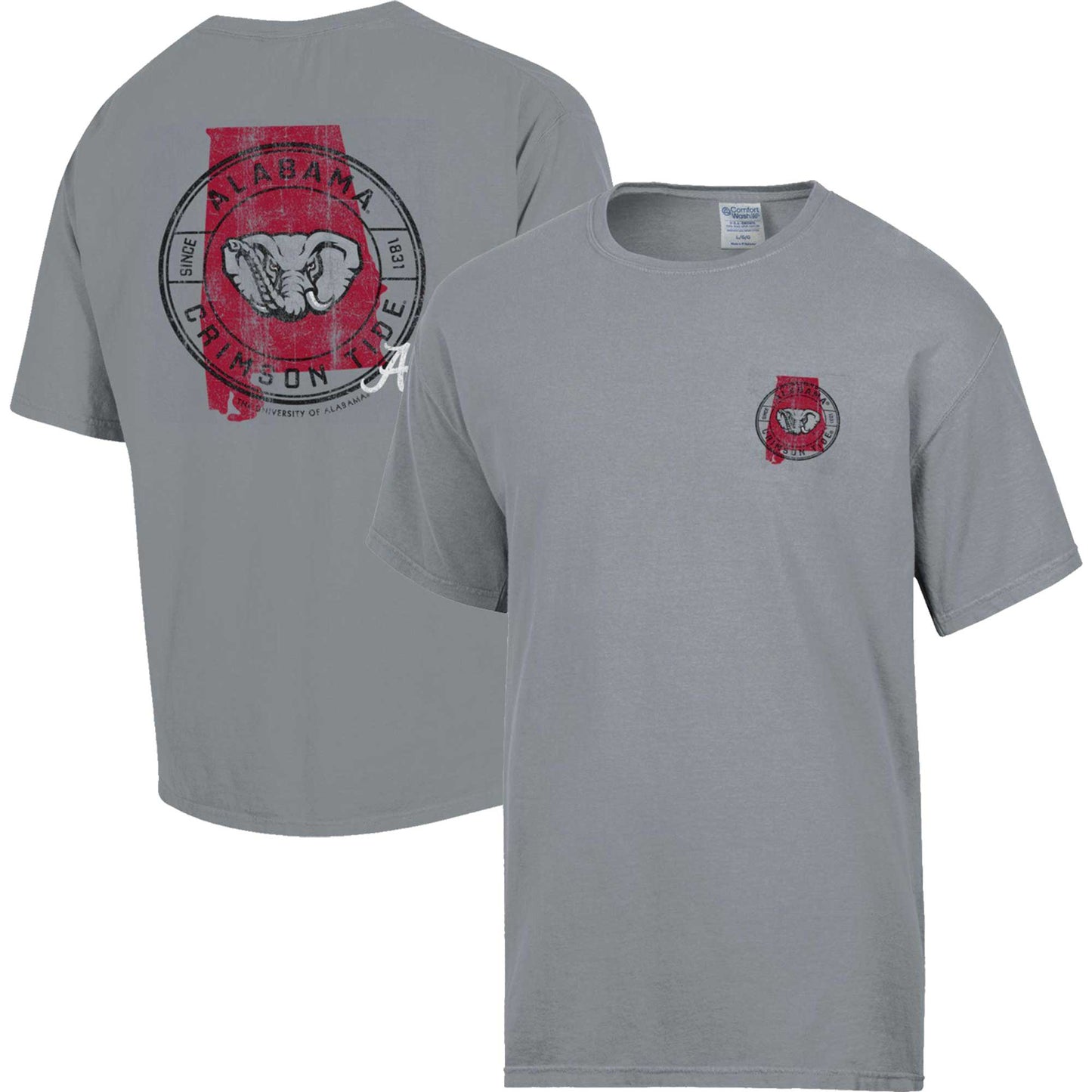 Men's Comfort Wash  Graphite Alabama Crimson Tide STATEment T-Shirt