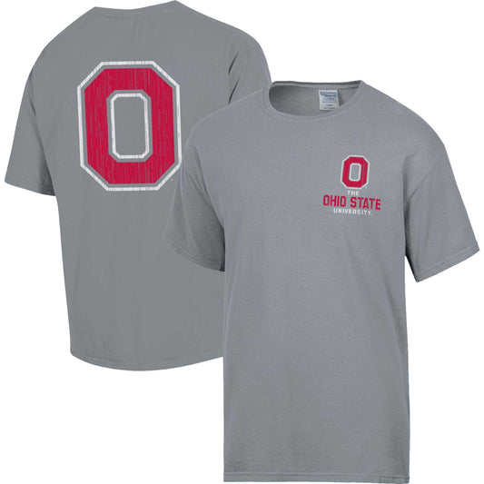 Men's Comfort Wash Graphite Ohio State Buckeyes Vintage Logo T-Shirt