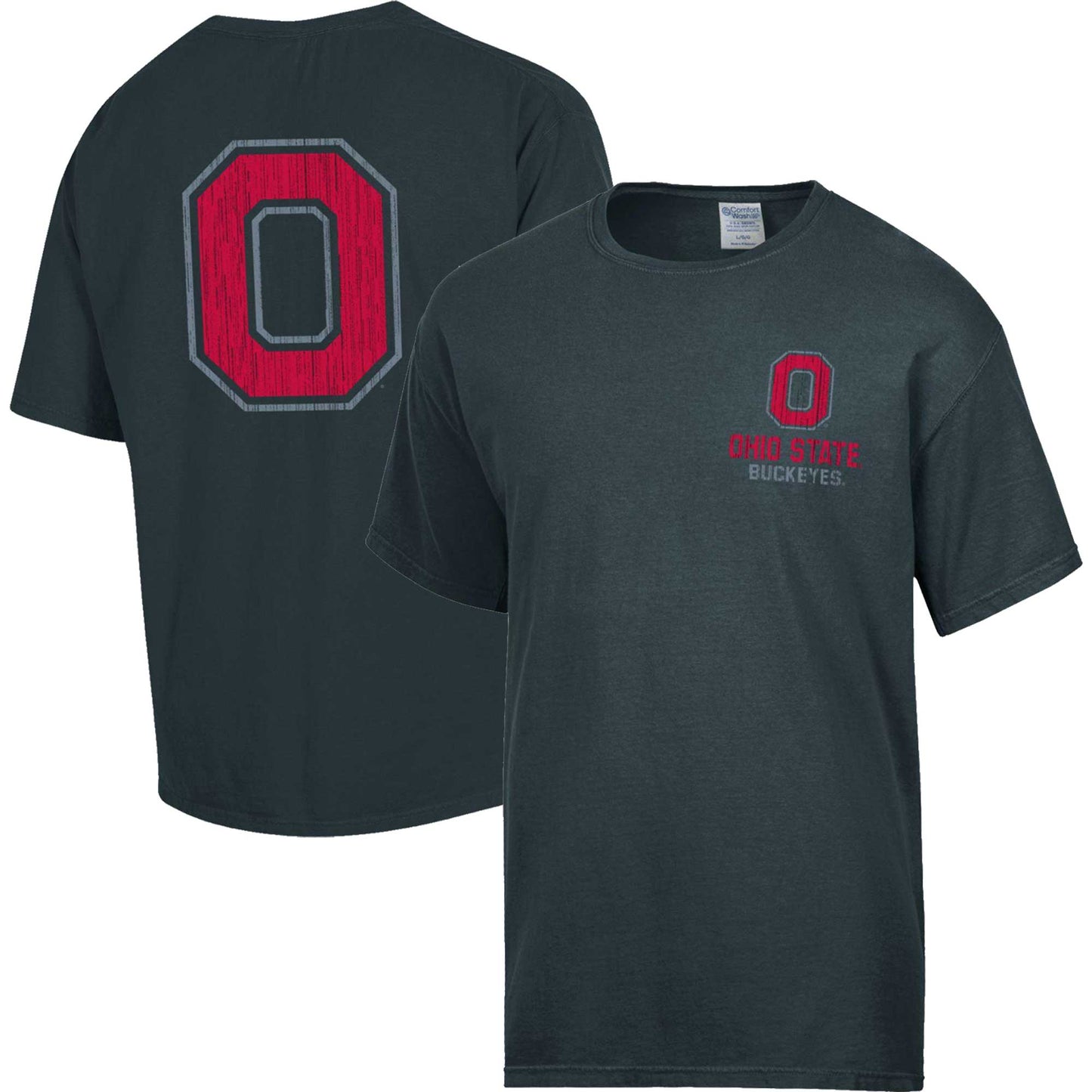 Men's Comfort Wash Charcoal Ohio State Buckeyes Vintage Logo T-Shirt