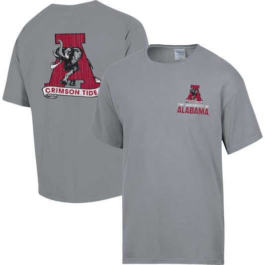 Men's Comfort Wash Graphite Alabama Crimson Tide Vintage Logo T-Shirt