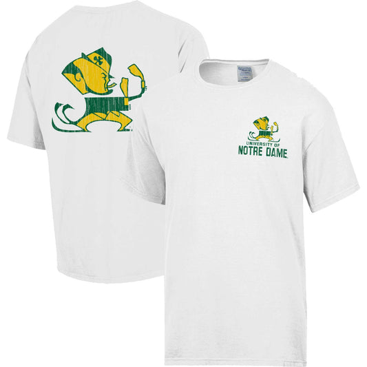 Men's Comfort Wash White Notre Dame Fighting Irish Vintage Logo T-Shirt