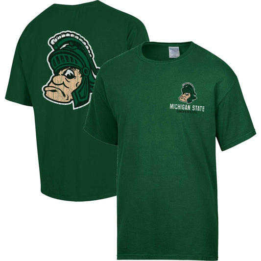 Men's Comfort Wash Green Michigan State Spartans Vintage Logo T-Shirt