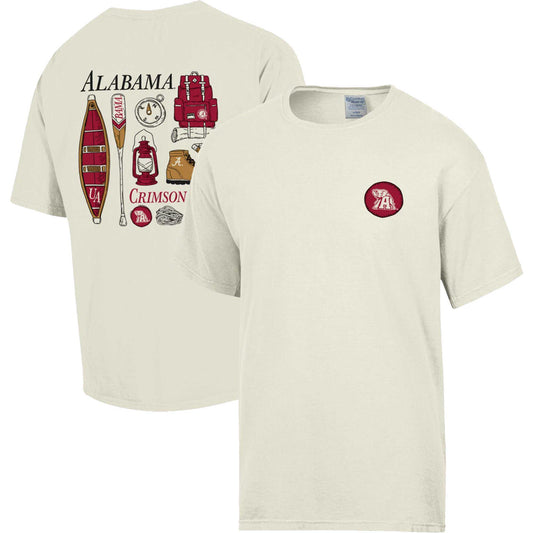 Men's Comfort Wash Cream Alabama Crimson Tide Camping Trip T-Shirt