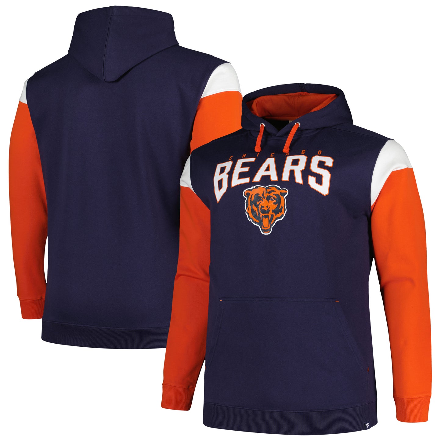 Men's Profile Navy Chicago Bears Big & Tall Trench Battle Pullover Hoodie