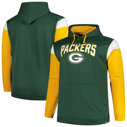 Men's Profile Green Green Bay Packers Big & Tall Trench Battle Pullover Hoodie