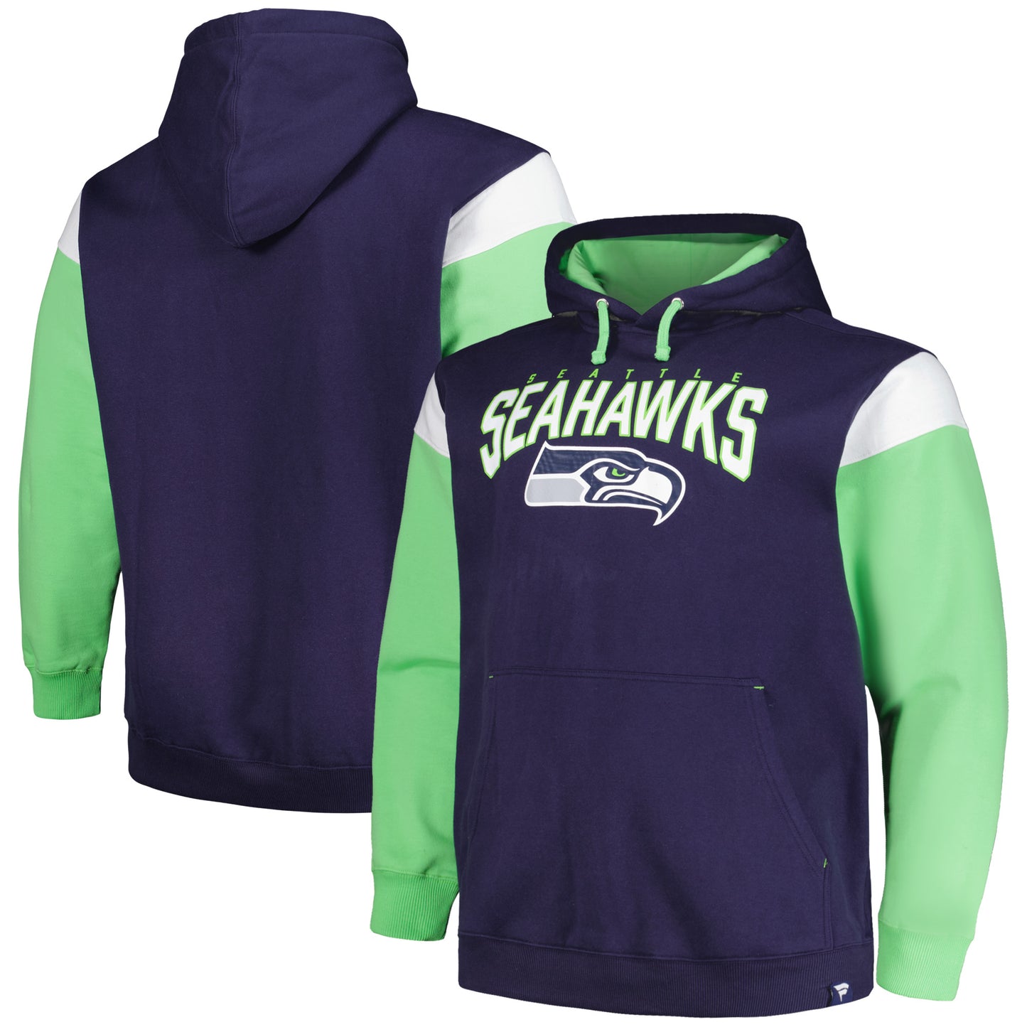 Men's Profile College Navy Seattle Seahawks Big & Tall Trench Battle Pullover Hoodie