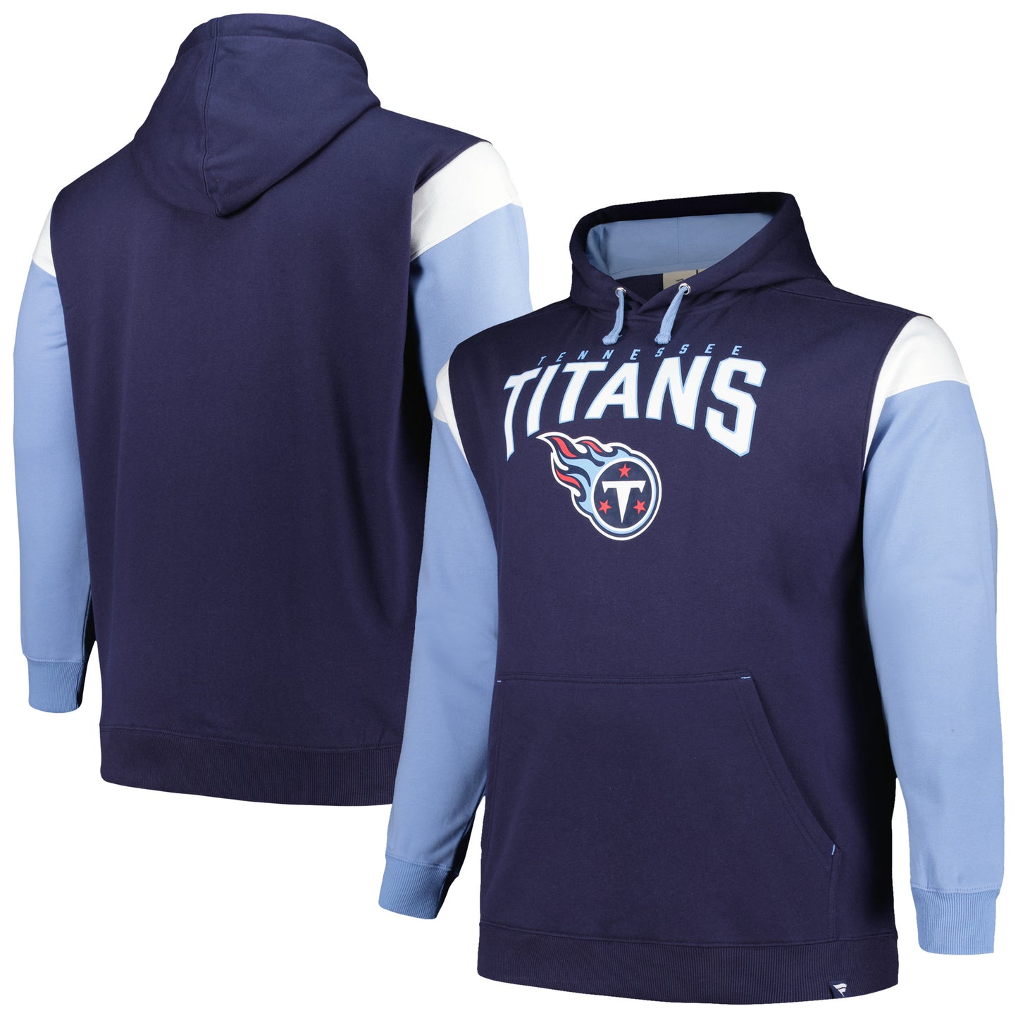 Men's Profile Navy Tennessee Titans Big & Tall Trench Battle Pullover Hoodie