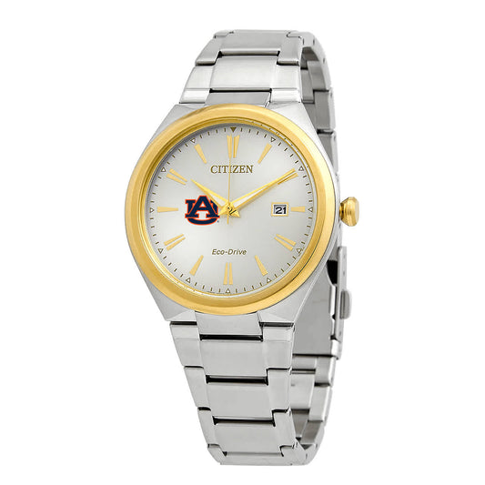 Men's Silver/Gold Auburn Tigers Citizen Eco-Drive Two-Tone Watch