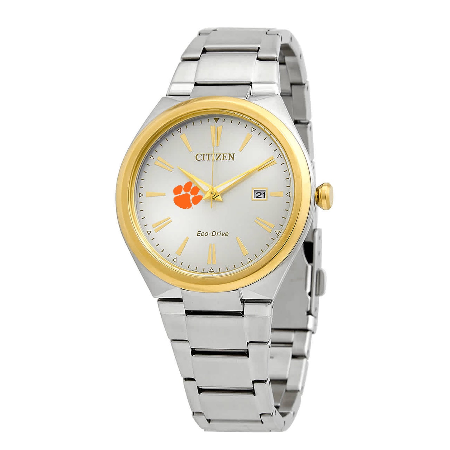 Men's Silver/Gold Clemson Tigers Citizen Eco-Drive Two-Tone Watch