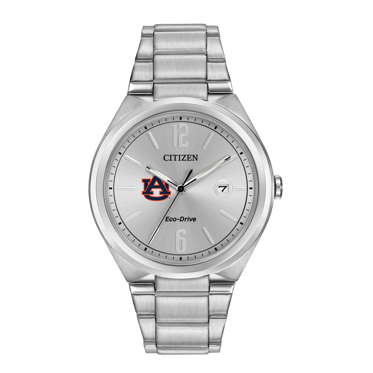 Men's Silver Auburn Tigers Citizen Eco-Drive Stainless Steel Watch
