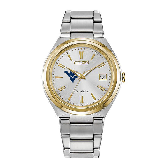 Women's  Silver/Gold West Virginia Mountaineers Citizen Eco-Drive Two-Tone Watch