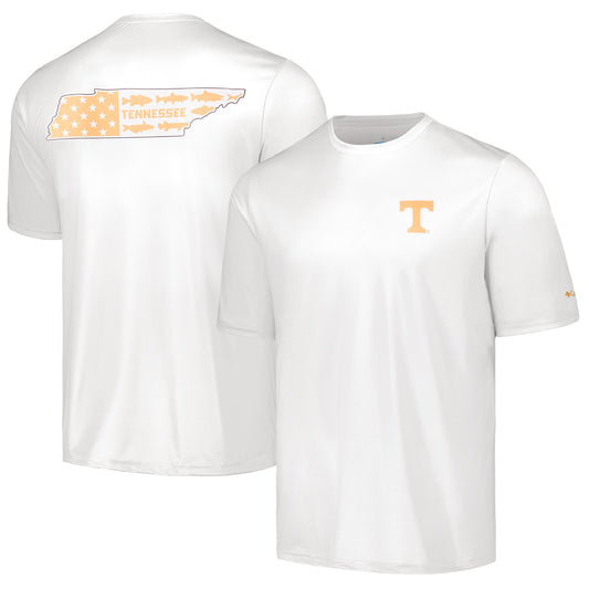 Men's Columbia White Tennessee Volunteers Terminal Tackle State Omni-Shade T-Shirt