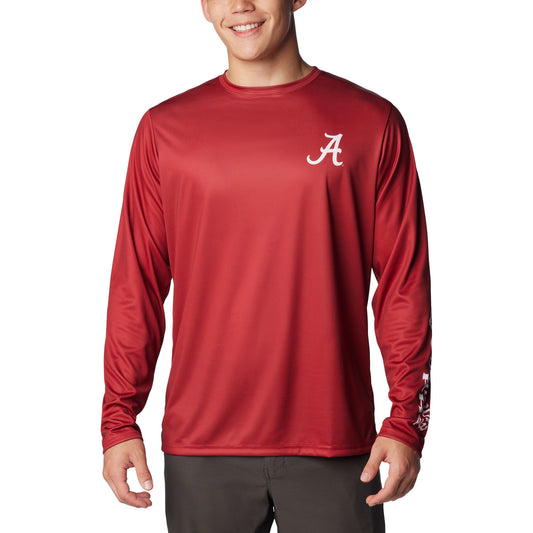 Men's Columbia Crimson Alabama Crimson Tide Terminal Shot Omni-Shade Long Sleeve T-Shirt