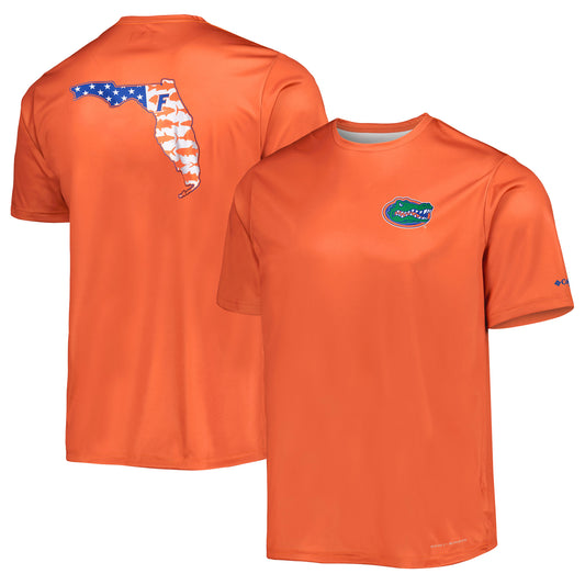 Men's Columbia Orange Florida Gators Terminal Tackle State Omni-Shade T-Shirt