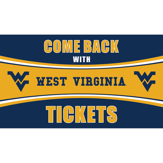 West Virginia Mountaineers 28" x 16" Come Back With Tickets Door Mat