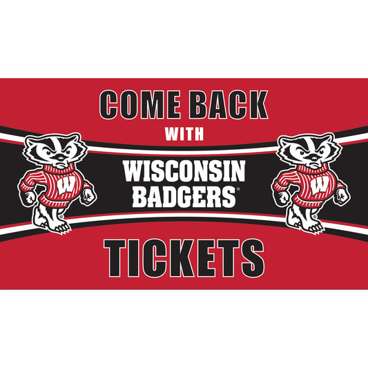 Wisconsin Badgers 28" x 16" Come Back With Tickets Door Mat