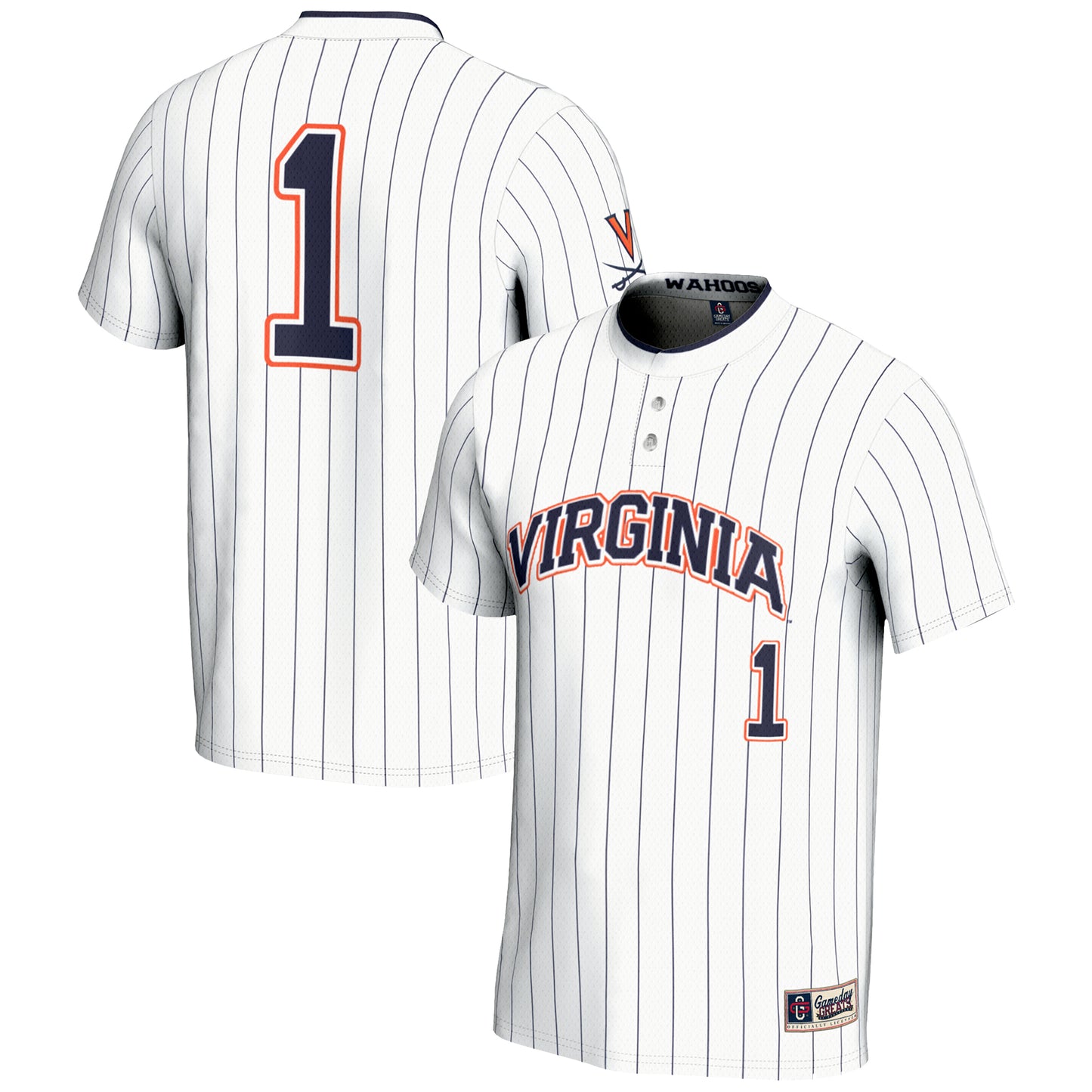 Unisex GameDay Greats #1 White Virginia Cavaliers Lightweight Softball Jersey