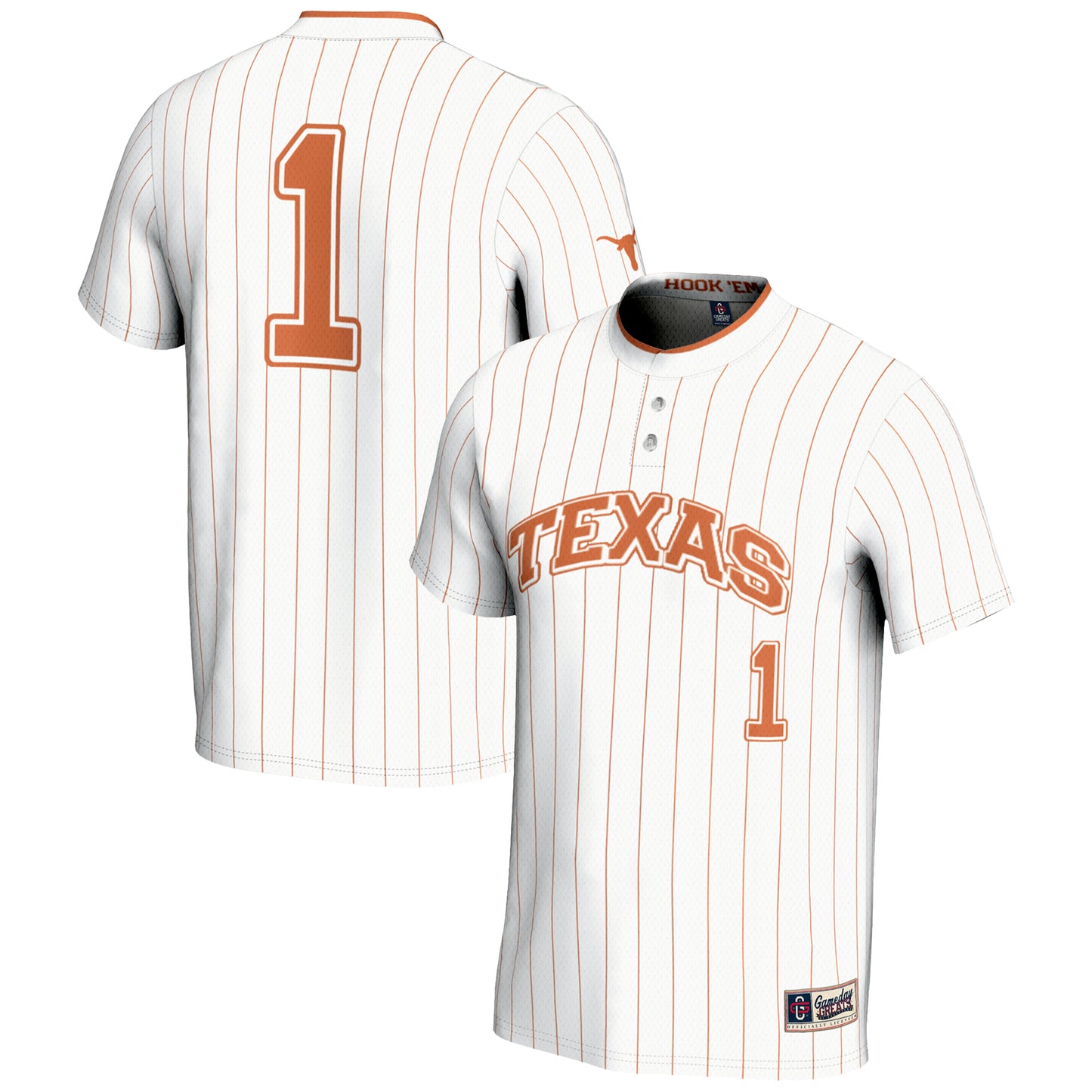 Unisex GameDay Greats #1 White Texas Longhorns Lightweight Softball Jersey