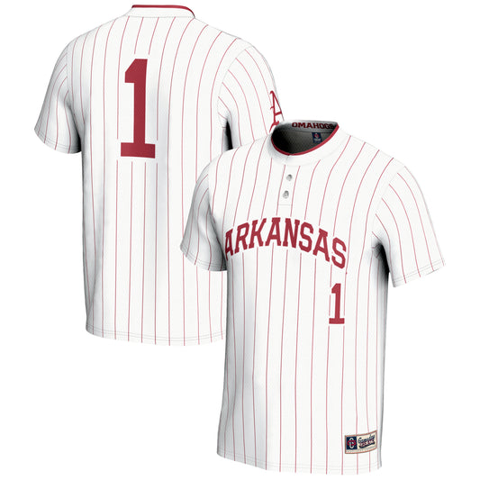 Youth GameDay Greats #1 White Arkansas Razorbacks Lightweight Softball Jersey