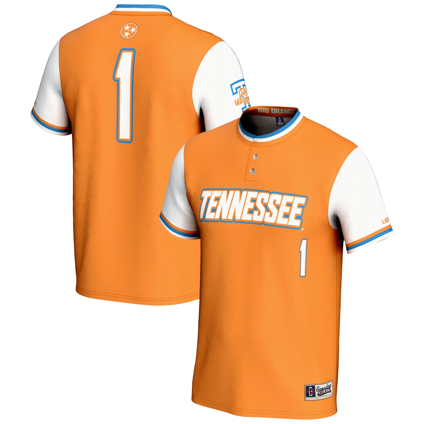 Unisex GameDay Greats #1 Tennessee Orange Tennessee Volunteers Lightweight Softball Jersey