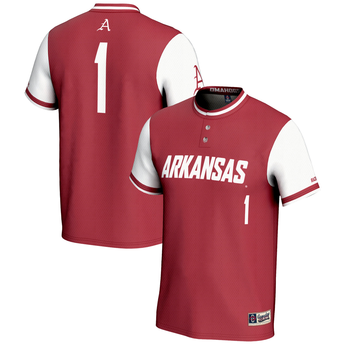 Youth GameDay Greats #1 Crimson Arkansas Razorbacks Lightweight Softball Jersey