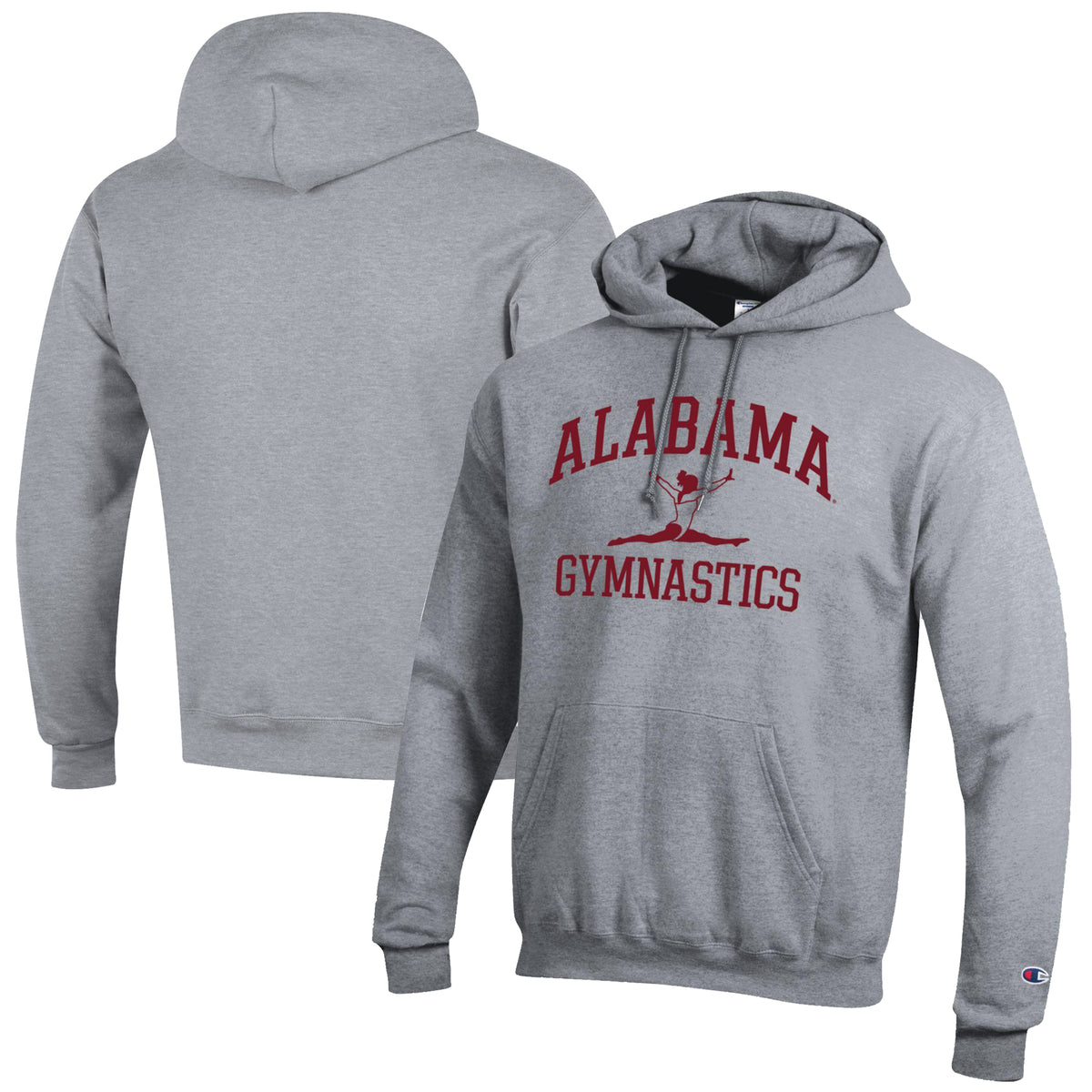 Men's Champion  Gray Alabama Crimson Tide Gymnastics Icon Powerblend Pullover Hoodie