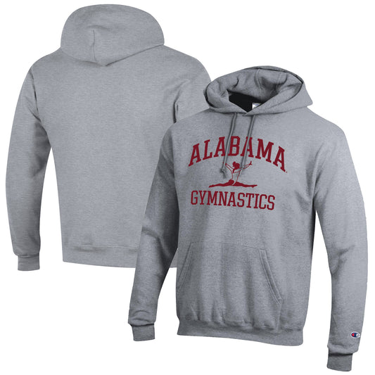 Men's Champion  Gray Alabama Crimson Tide Gymnastics Icon Powerblend Pullover Hoodie