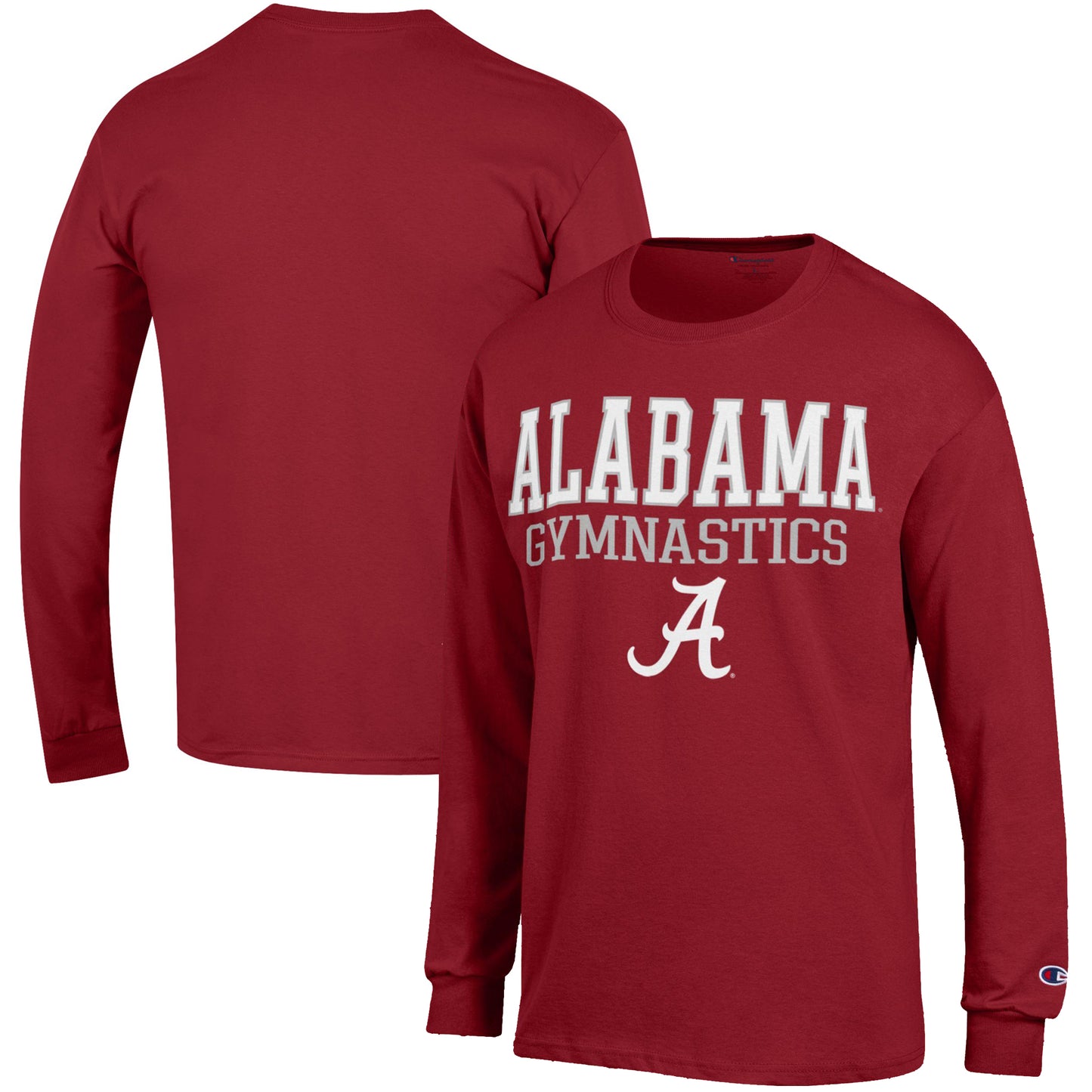 Men's Champion  Crimson Alabama Crimson Tide Gymnastics Stack Long Sleeve T-Shirt