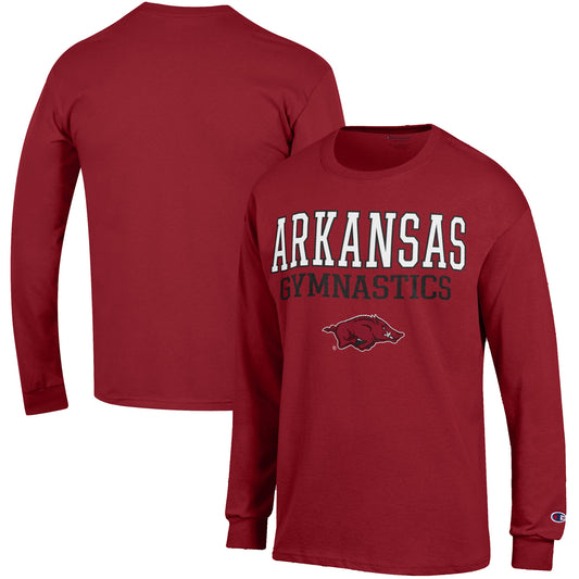 Men's Champion  Cardinal Arkansas Razorbacks Gymnastics Stack Long Sleeve T-Shirt