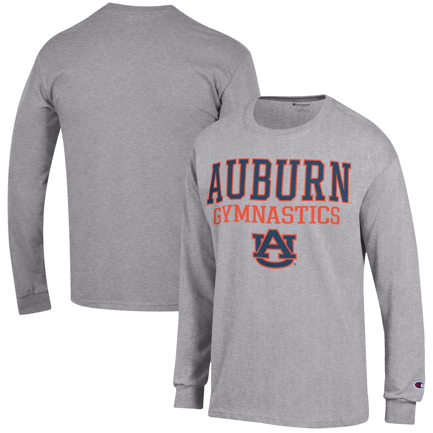 Men's Champion  Gray Auburn Tigers Gymnastics Stack Long Sleeve T-Shirt